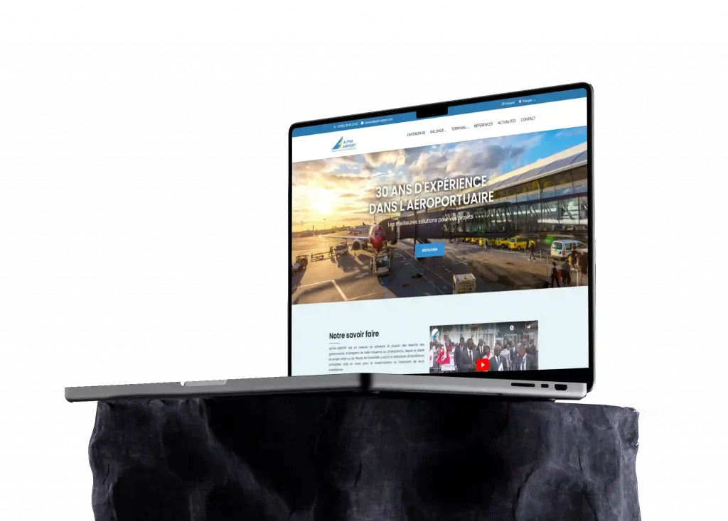 Free MacBook Pro mockup on stone pedestal (Mockuuups Studio)